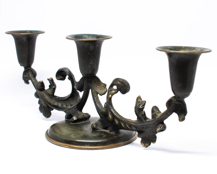 Antique Danish Bronze Candelabra