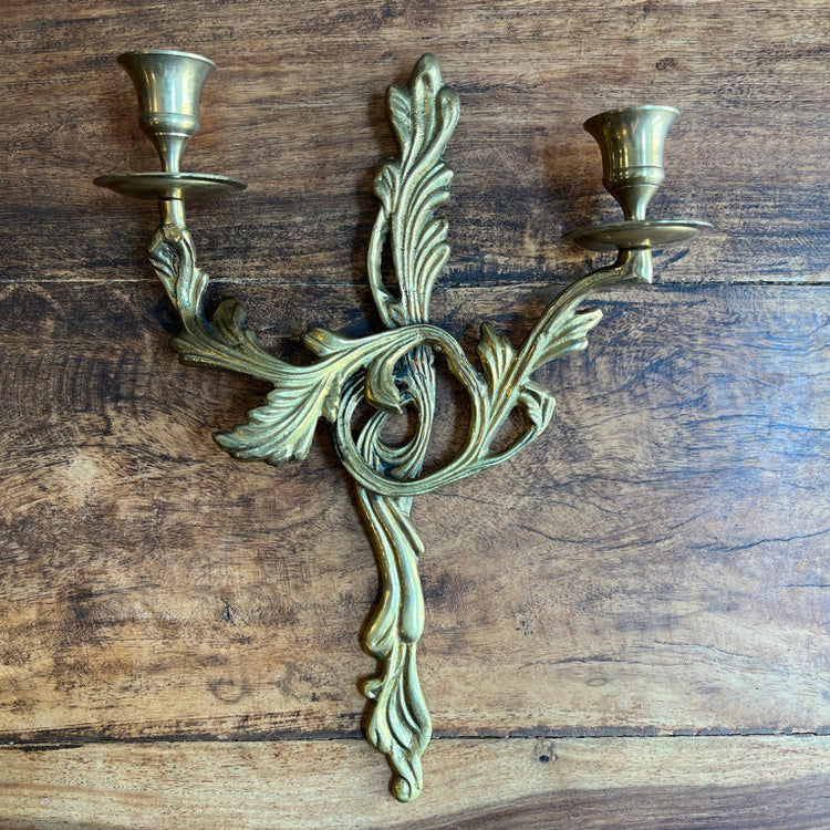 Vintage French Candle Wall Sconce