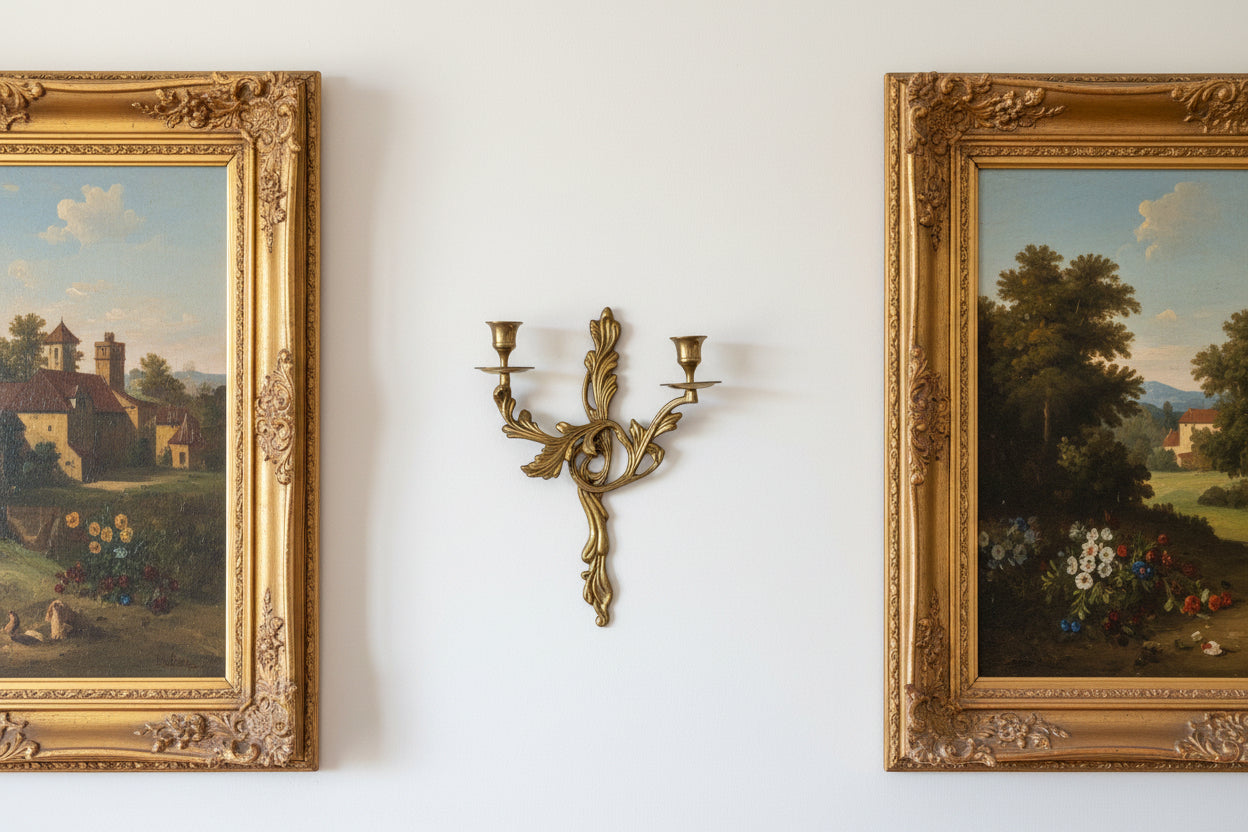 Vintage French Candle Wall Sconce