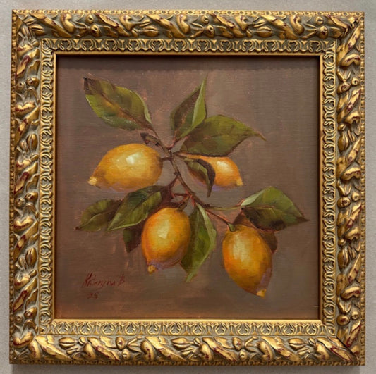 Original Oil Painting of Lemons on a Tree