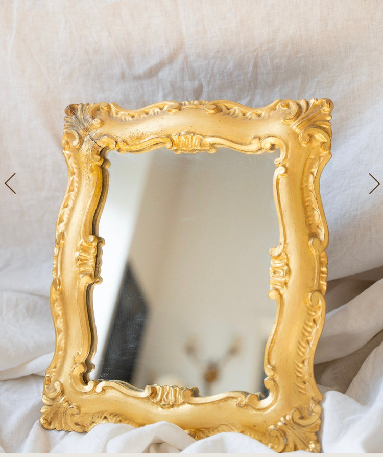 Antique Italian Gold Solid Wood Mirror