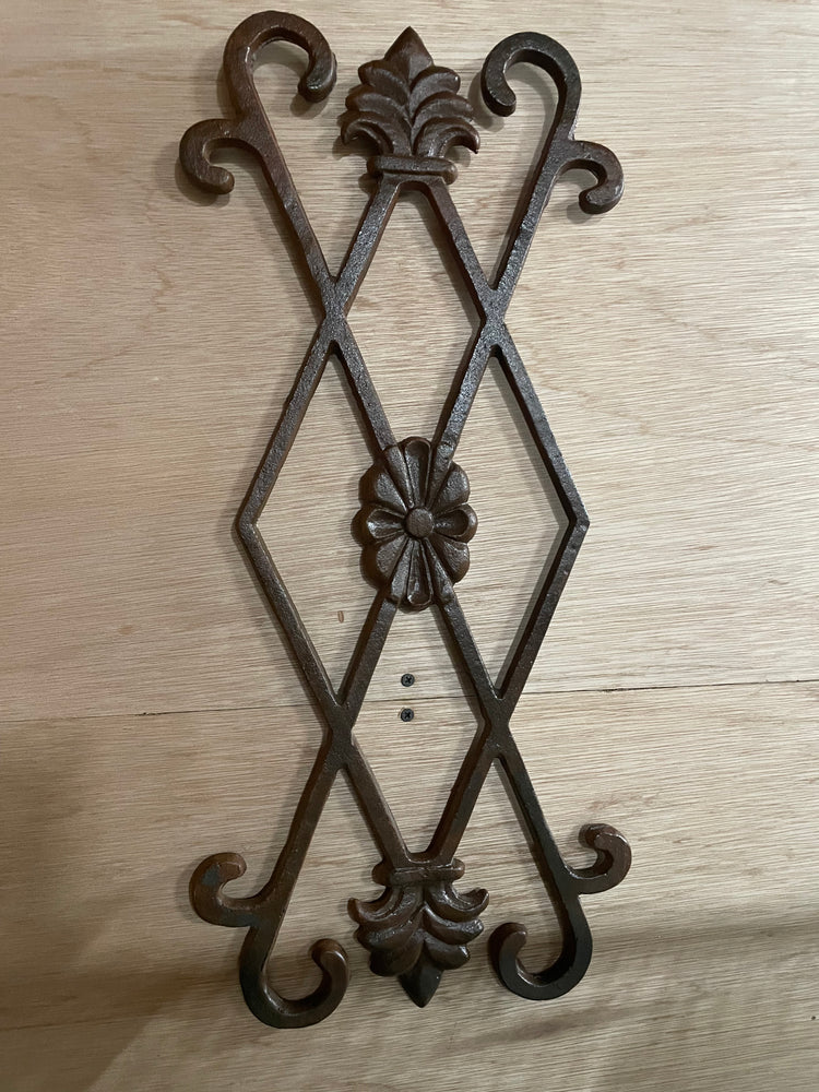 Vintage French Country Wrought Iron Architectural Wall Grille