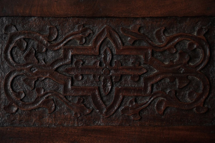 Antique English Carved Mahogany Joint Stool