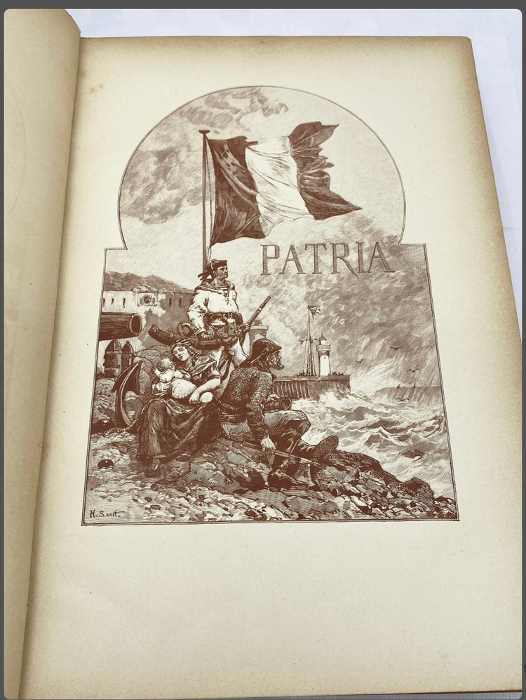 Large Antique French Book, Coast of France, 1884