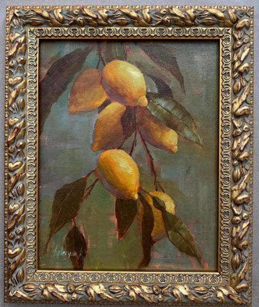 Original Oil Painting of Lemons on a Tree