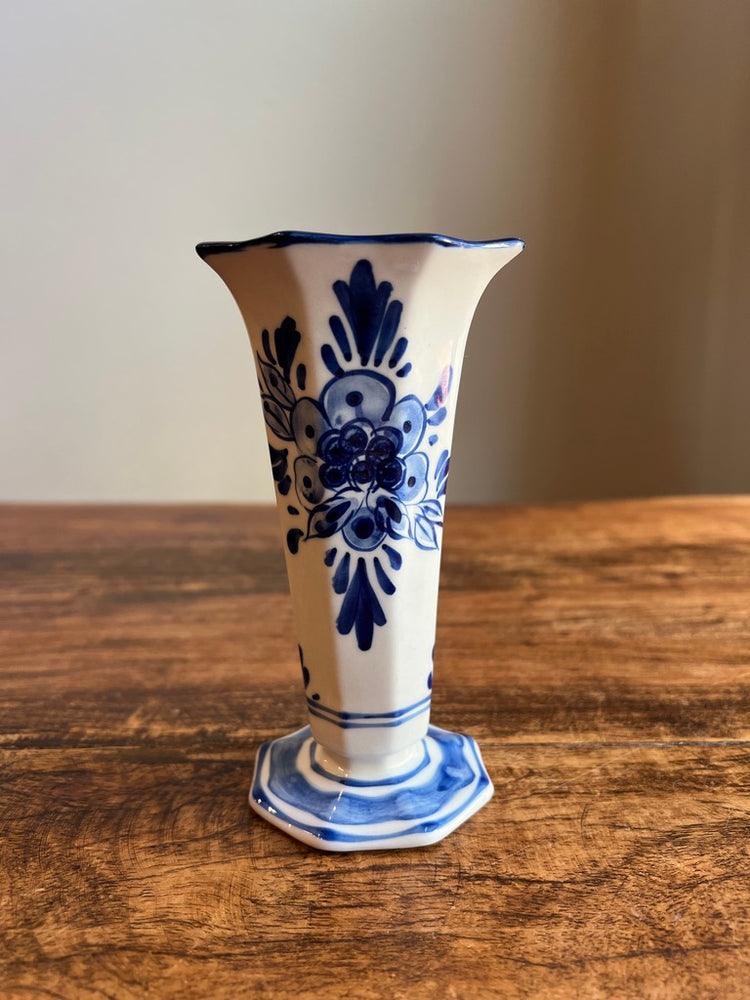 Vintage Small Blue and White Delft Blue Vase