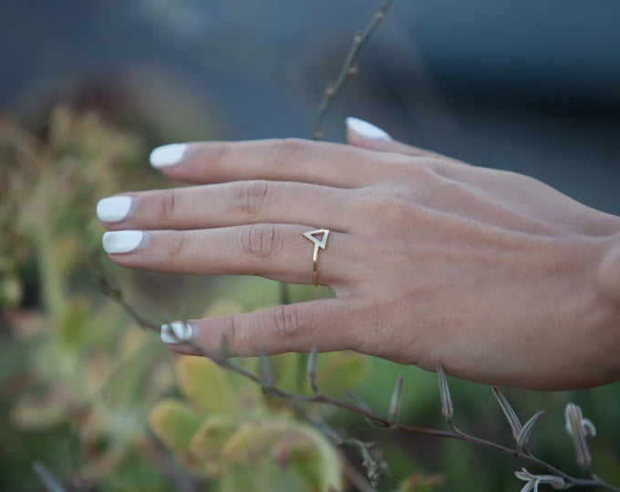 14K Gold Open Triangle Ring