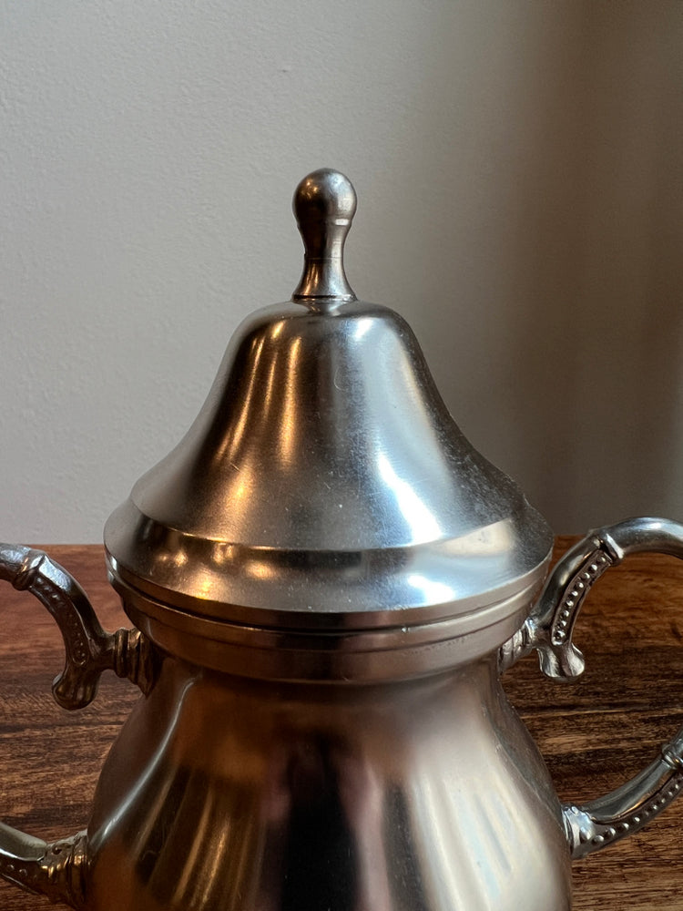 Vintage BISCO Holland Pewter Lidded Sugar Bowl