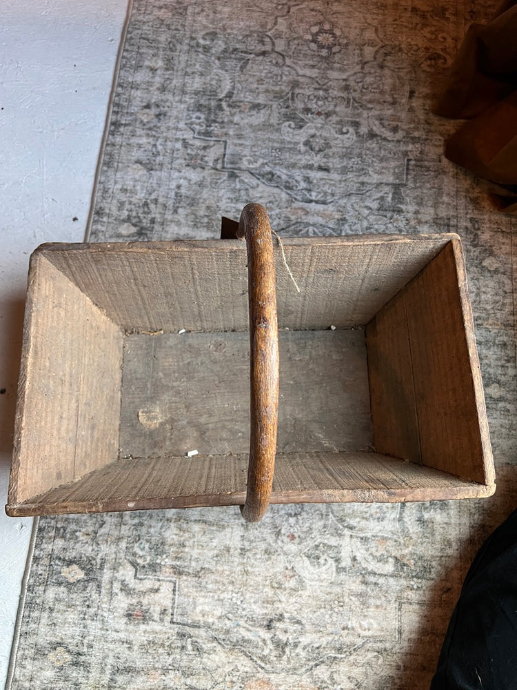 Antique French Wood Trug Harvest Basket