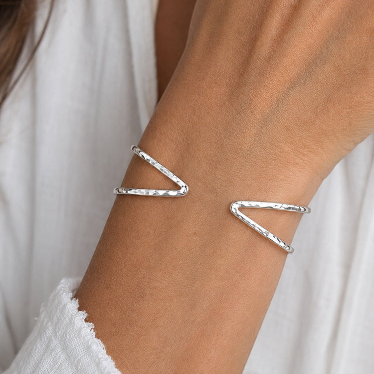 Sterling Silver Double Band Cuff Bracelet
