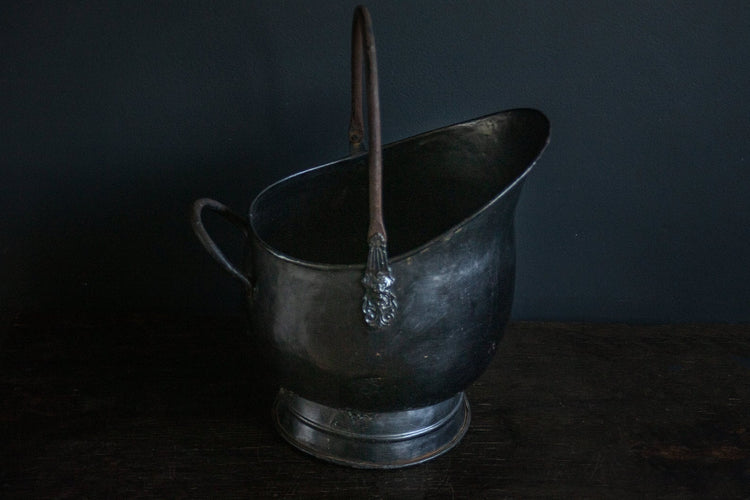 Antique English Blake Lions Head Scuttle