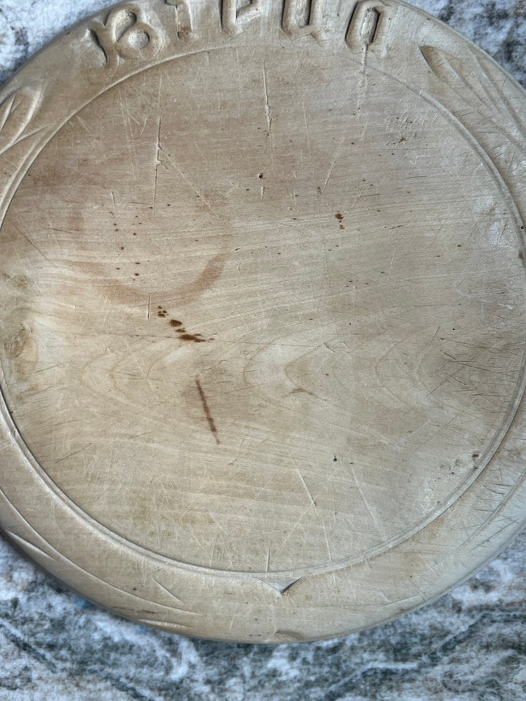 Antique Vintage English Round Bread Board
