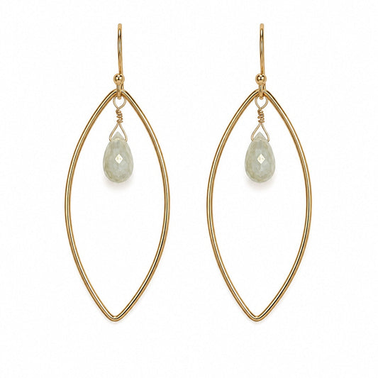 White Silverite Sapphire Drop Earrings