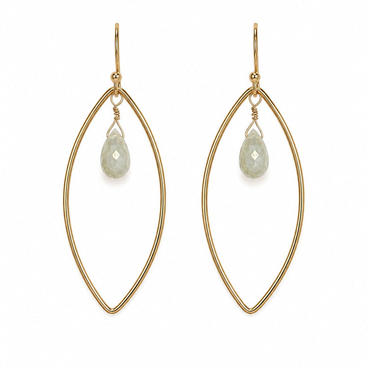 White Silverite Sapphire Drop Earrings