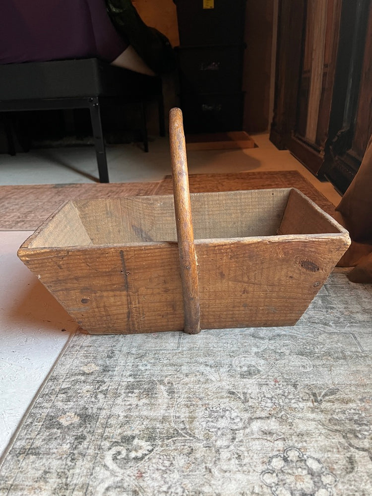 Antique French Wood Trug Harvest Basket