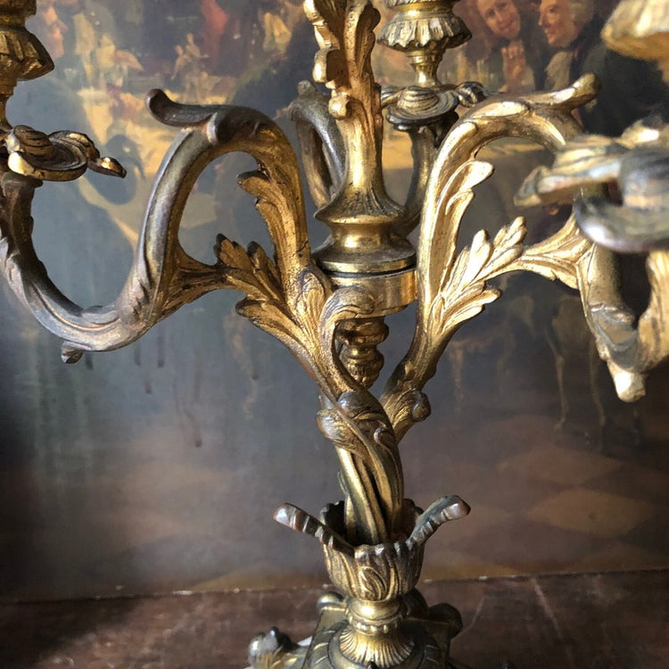 Antique 1800's French Bronze Candelabra