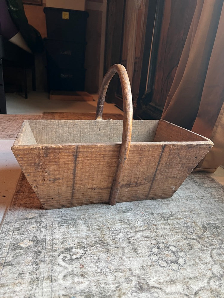 Antique French Wood Trug Harvest Basket
