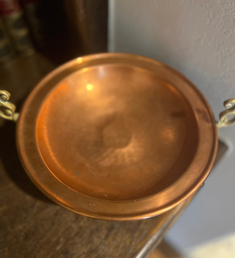 Vintage Copper and Brass Pedestal Bowl