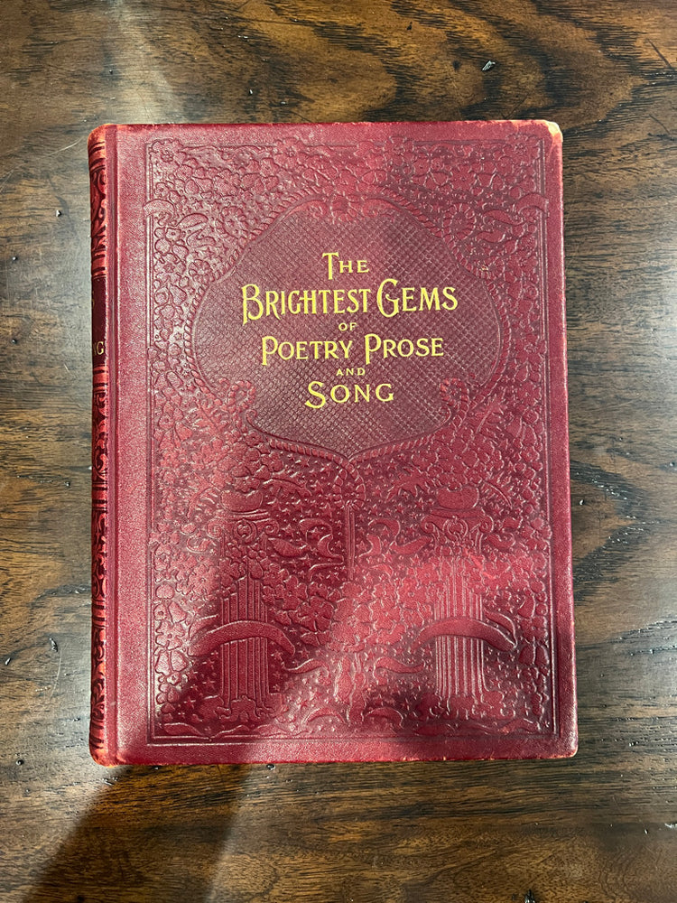Antique Embossed Red Leather Book - The Brightest Gems of Poetry Pose and Song