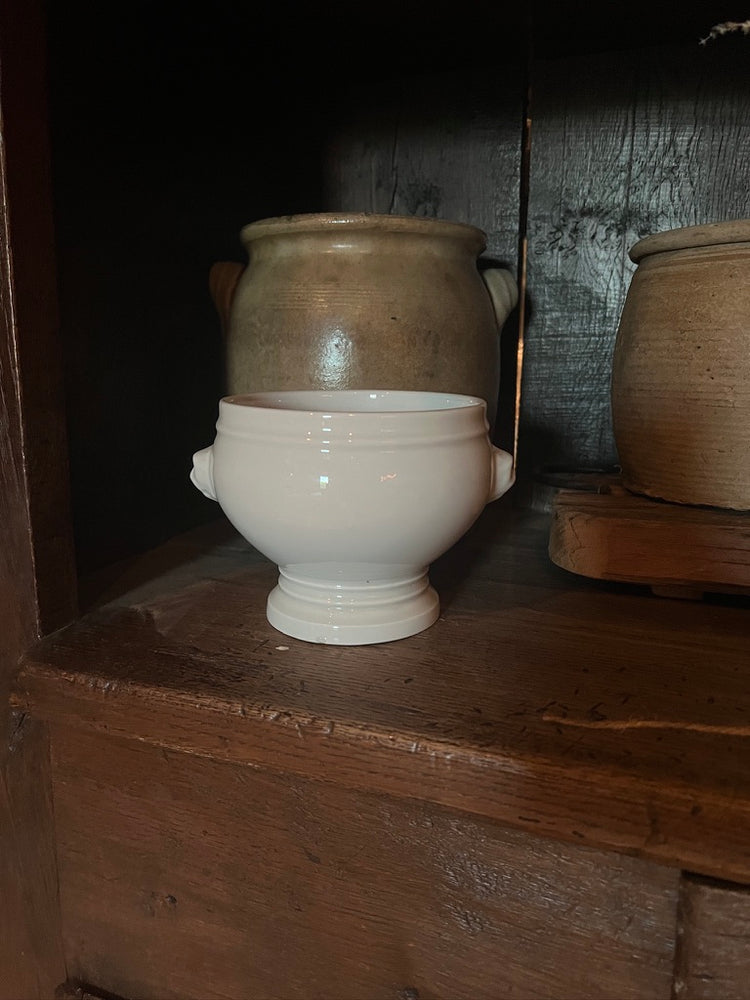 Antique Vintage French White Lion Head Bowl