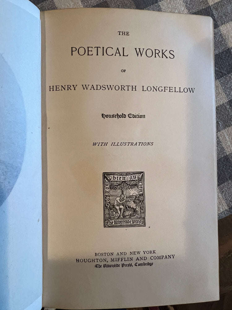 Set of 2 Antique 1800's Longfellow Books