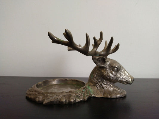 Vintage Bronze Deer Candle Holder