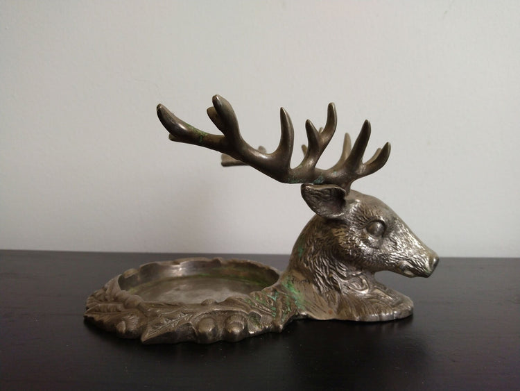 Vintage Bronze Deer Candle Holder