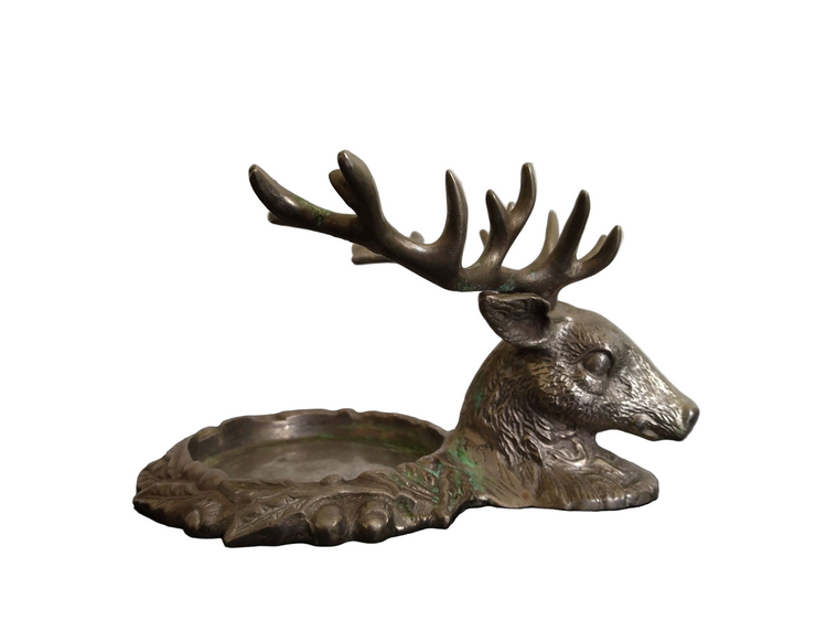 Vintage Bronze Deer Candle Holder