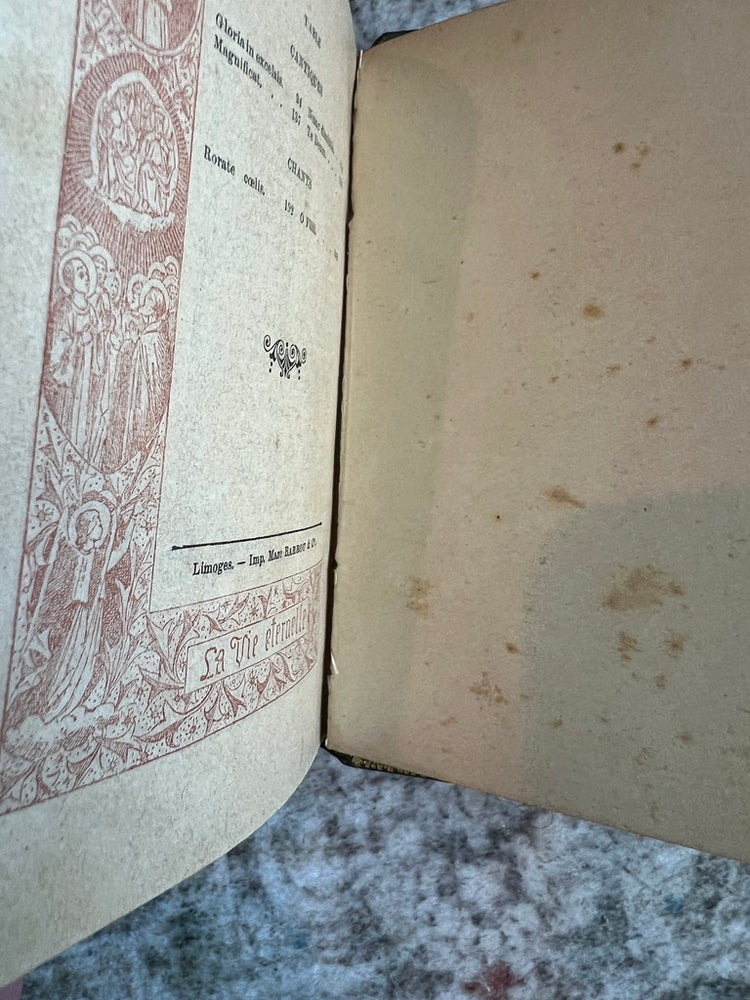 Antique French Green Leather Bound Missel Book, 1893