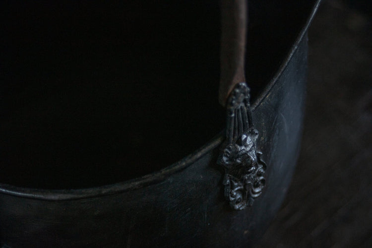 Antique English Blake Lions Head Scuttle