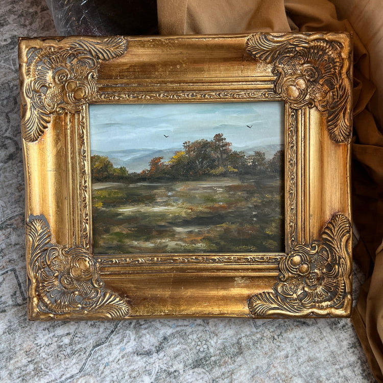 Vintage Frame with Original Landscape Oil Painting