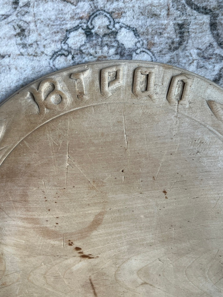 Antique Vintage English Round Bread Board