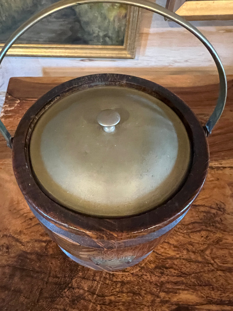 English Antique Oak Biscuit Barrel