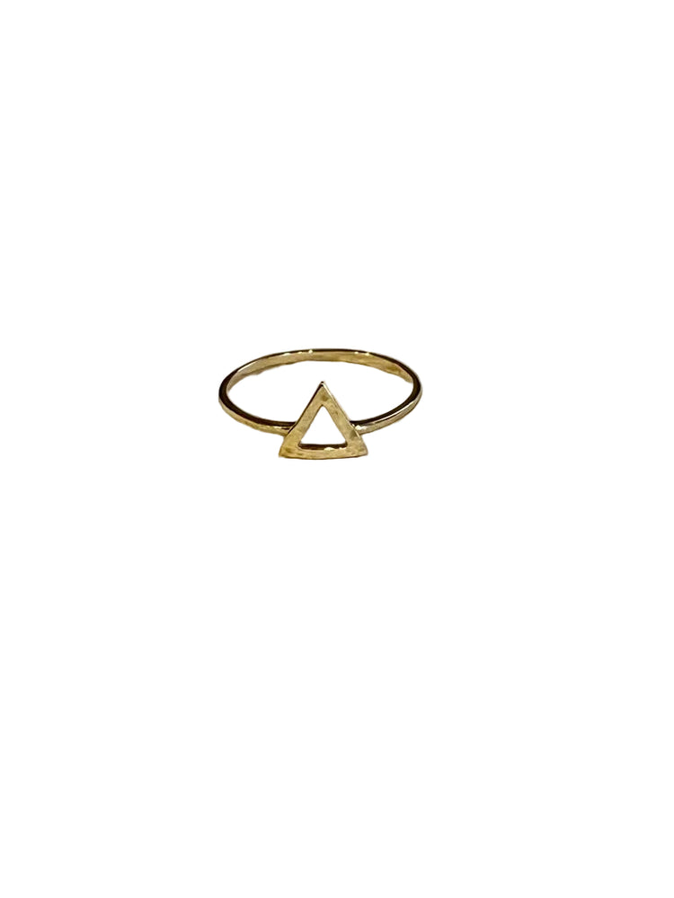 14K Gold ring with a triangle design 