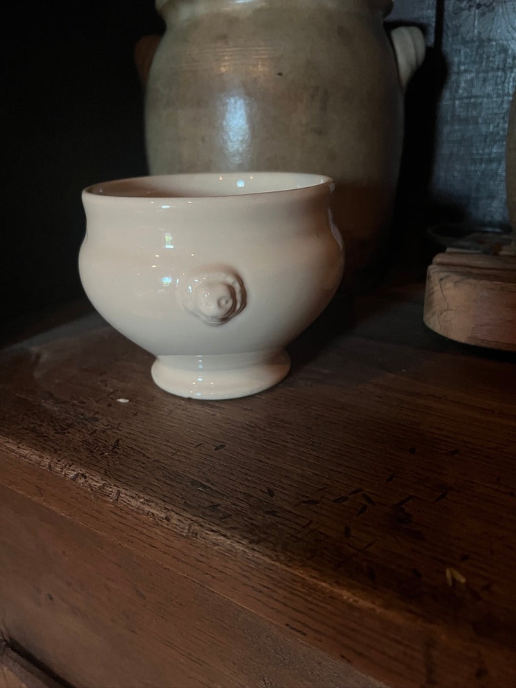 French Emille Henry France Cream Lion Head Bowl