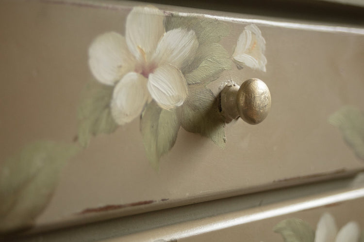 Vintage English Floral Hand Painted Tabletop Dresser