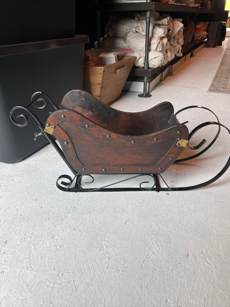 Vintage Wood and Metal Winter Sleigh