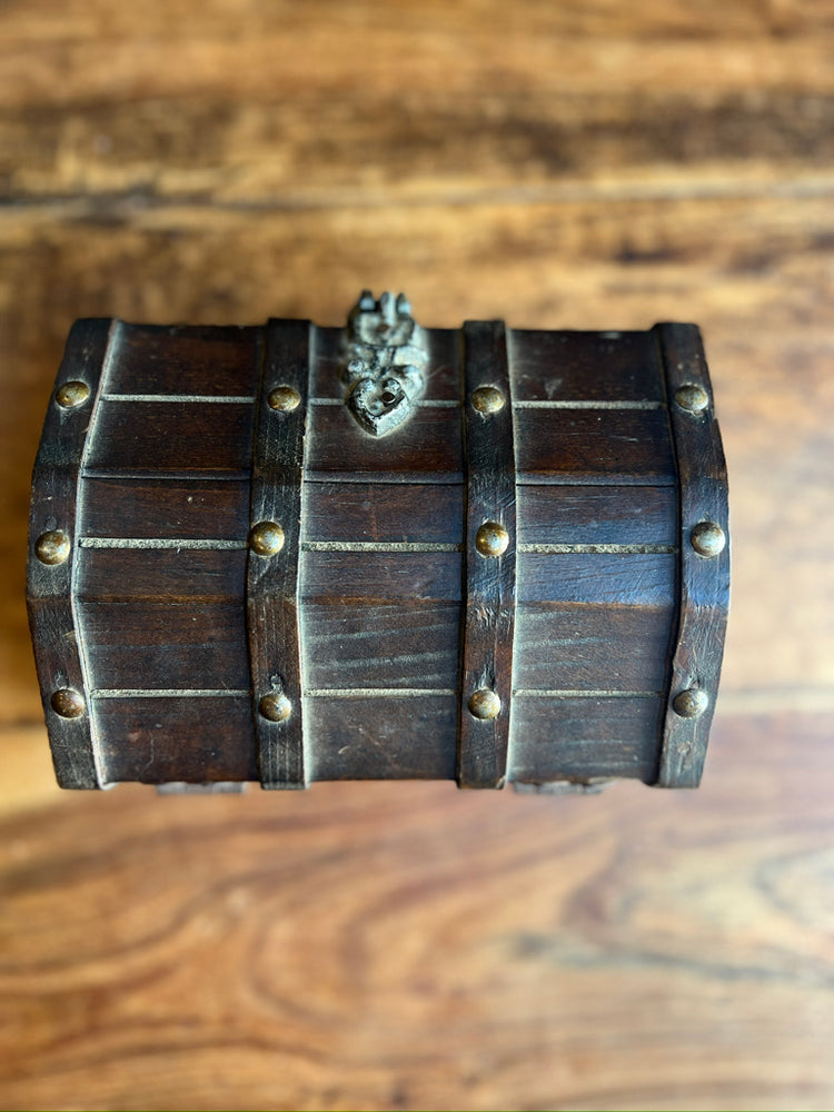 Vintage Old Wood Treasure Chest Box