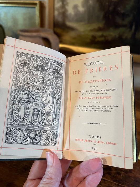 1890 Antique French Prayer Book, Tours, France