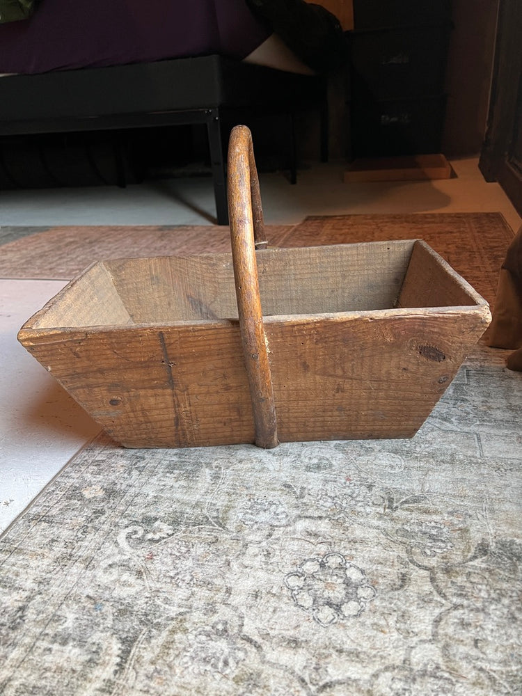 Antique French Wood Trug Harvest Basket