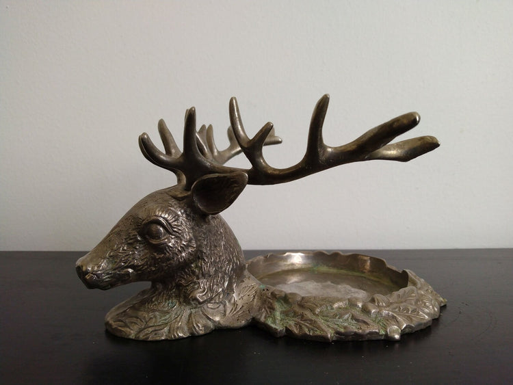 Vintage Bronze Deer Candle Holder