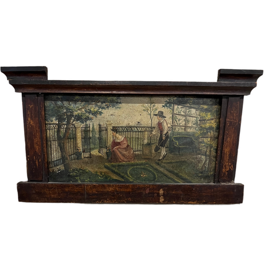 Antique Architectural Painting Courtyard Scene