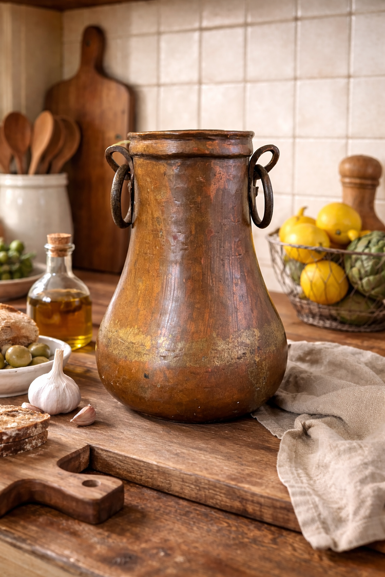 Primitive Antique Copper Vase