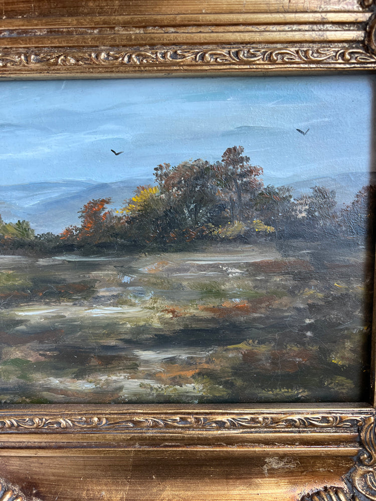 Vintage Frame with Original Landscape Oil Painting