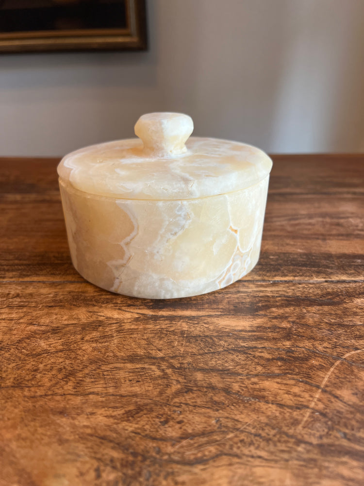 Vintage Alabaster Jar with Lid