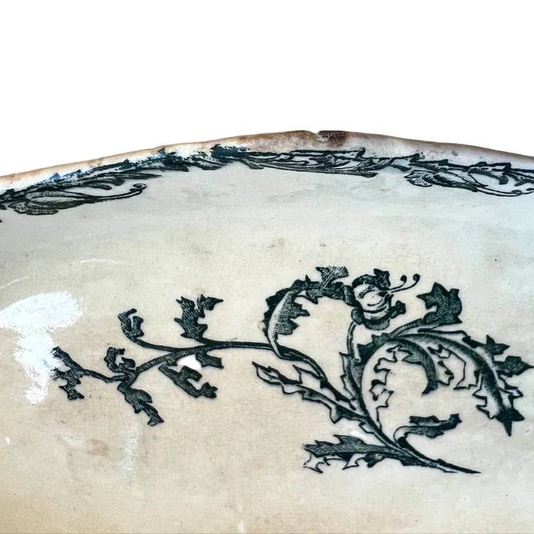 Antique French Terre de Fer Ravier Dish