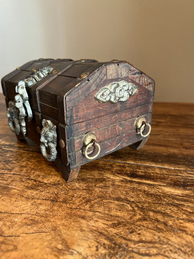 Vintage Old Wood Treasure Chest Box