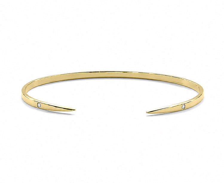 14K Gold Diamond Spike Cuff Bracelet