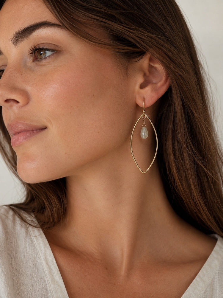 White Silverite Sapphire Drop Earrings