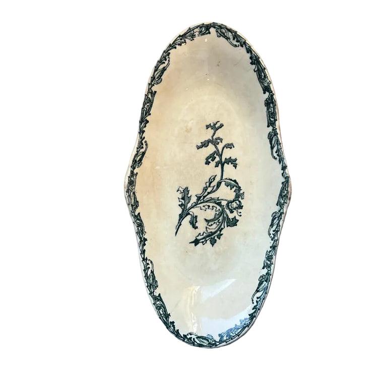 Antique French Terre de Fer Ravier Dish